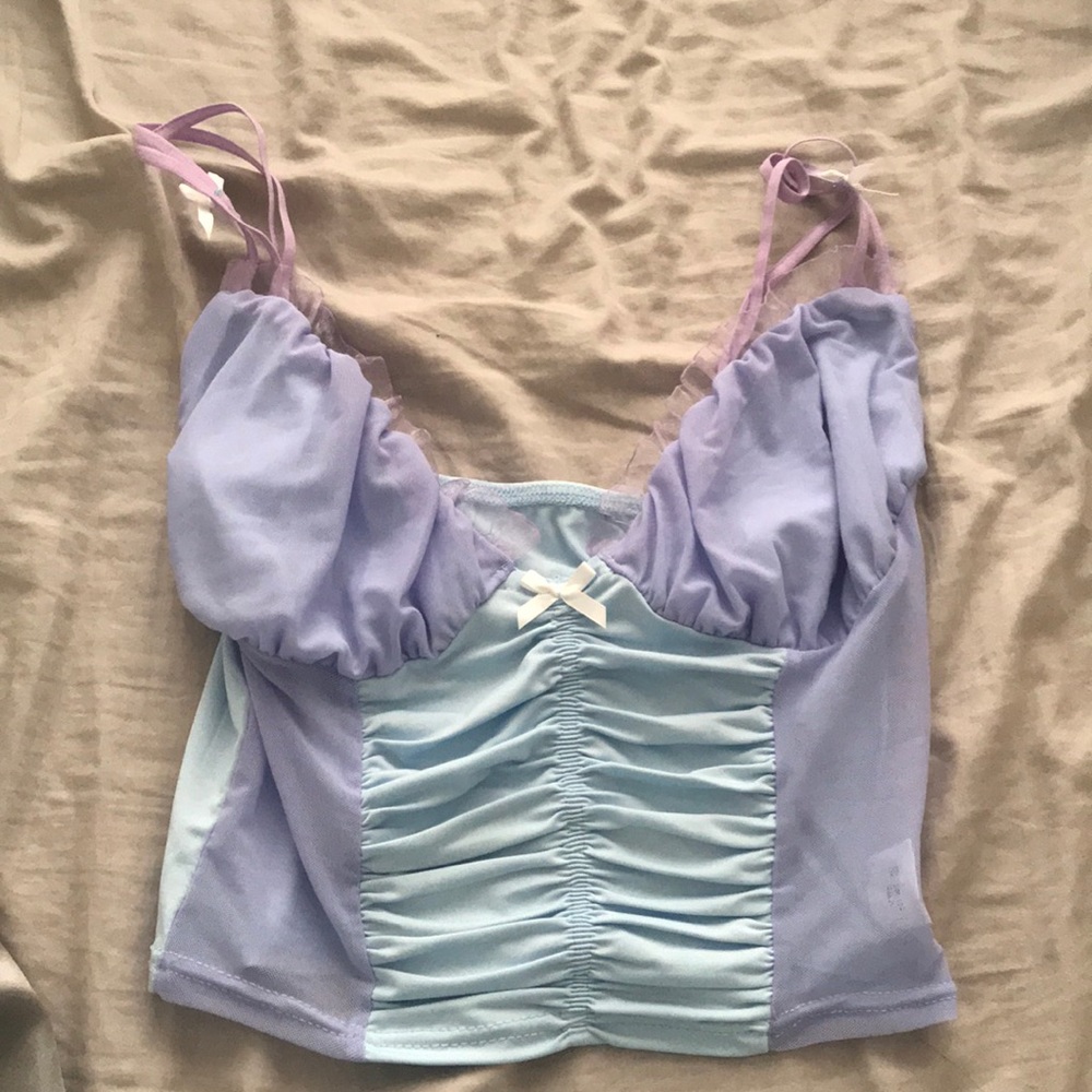 Blue bow cami